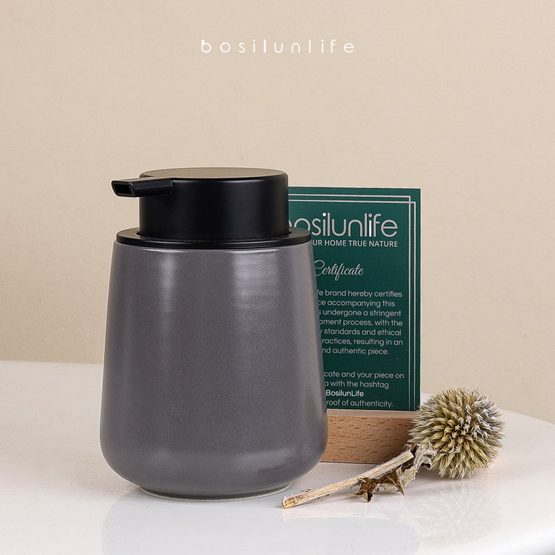 BosilunLife Foaming Soap Dispenser Large Recycled Ceramic Eco-Clay